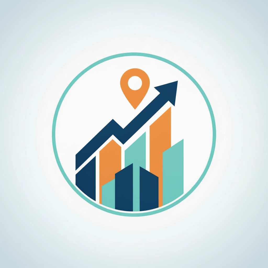Lighten and brighten this colorful flat icon for Development & Investment Guidance, keeping the same design and colors but with a clearer, higher-contrast look and a lighter background so it looks less dark and more legible at small size.